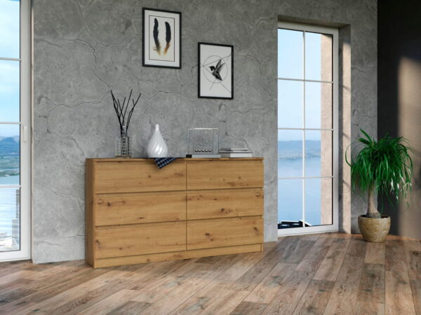 Komoda 140 Komoda (dąb artisan), komoda do salonu, komoda loft