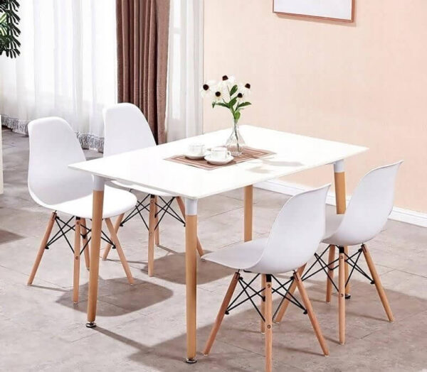 Zestaw Stół Nolan + 4 Krzesła Scandi, Skandynawski styl, zestaw stół+krzesła do kuchni