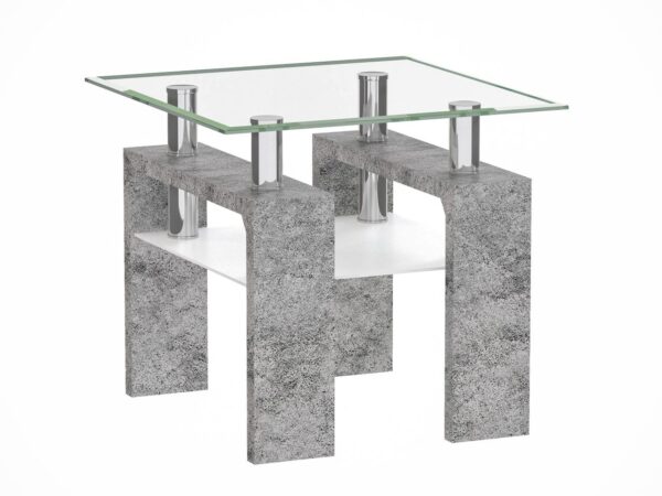 Morty MINI – Stolik kawowy (beton) nowoczesna szklana ława
