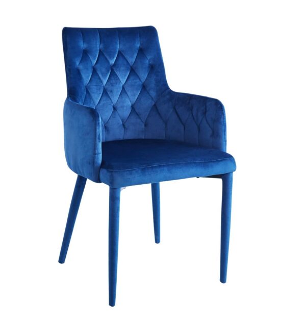 Wolfy – Krzesło do salonu/jadalni – VELVET (niebieskie), krzesło welur/glamour