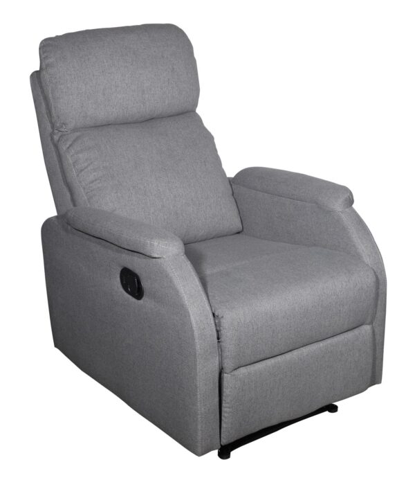 Nowoczesny rozkładany fotel – Relax – kolor (szary) – Fotel z podnóżkiem