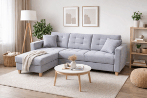 Narożnik Rozkładany do Salonu z Funkcją Spania i pojemnikiem na Pościel