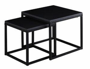 Zestaw stolików kawowych 2w1 loft – metalowe nogi, blat MDF 50x50 i 40x40