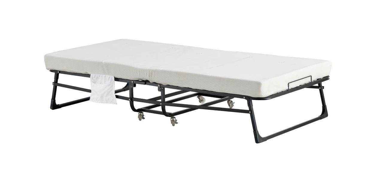 j9a93nooilzgsiyggl2i Składane łóżko polowe z materacem 190×80 cm – metalowa rama, czarne