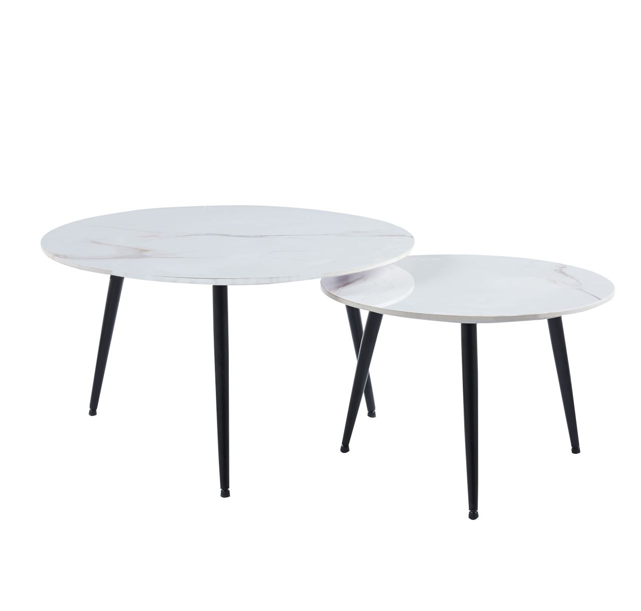 t60nmlhg18oda1e4matw Zestaw stolików kawowych okrągłych 2w1 ceramicznych – loft, nowoczesne