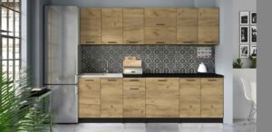 Kuchnia LOFT DĄB + CZARNY 260 cm