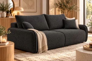 Kanapa MIMI MAX 210 cm – Rozkładana Sofa z Funkcją Spania 195 × 150 cm i Pojemnikiem na Pościel | DRD Group